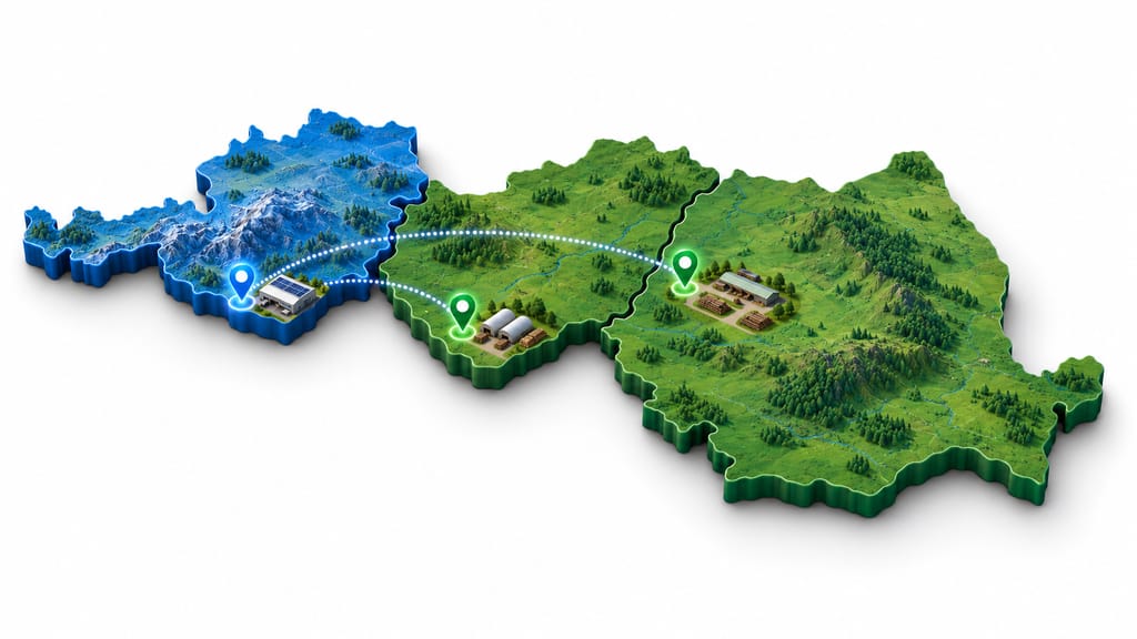Le sedi del gruppo Alp Timber in Austria, Ungheria e Romania